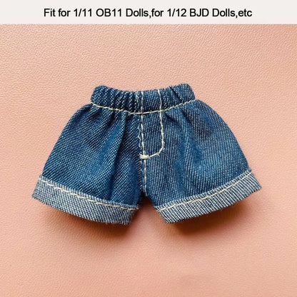 Ob11 Pants Fashion Elastic Waist Shorts Jeans For GSC Obitsu11 Molly